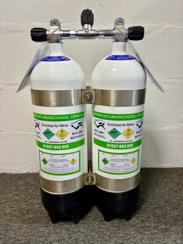 Twin 10L Steel (din/A) With New Test Certificates and Nitrox Ready     (pickup only)