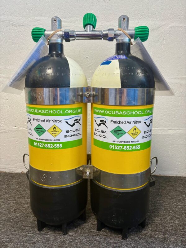 Twin 10L Steel (din/A) With New Test Certificates and Nitrox Ready  (pickup only)  (05227)