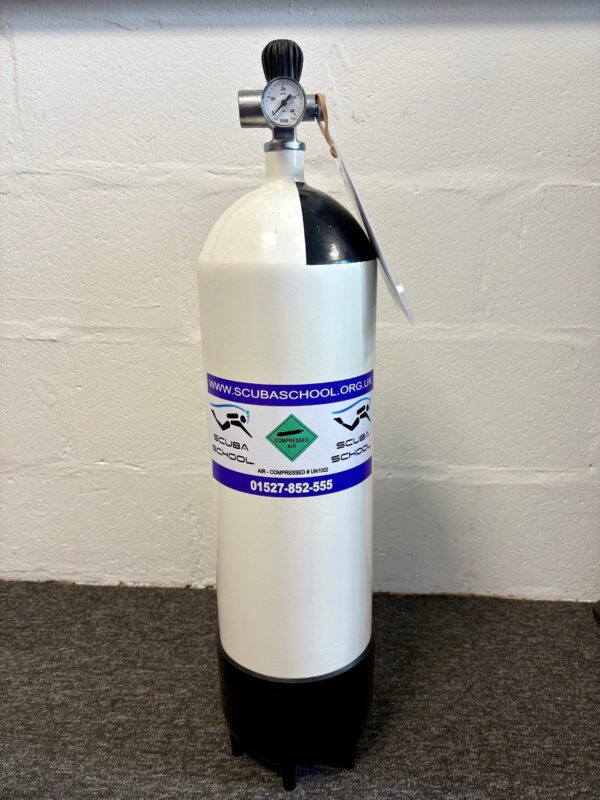 LIKE NEW -12L Steel 300 Bar Gun Cylinder with Gauge and New Test Certificate  (05228)  JUST SOLD 11/08/25