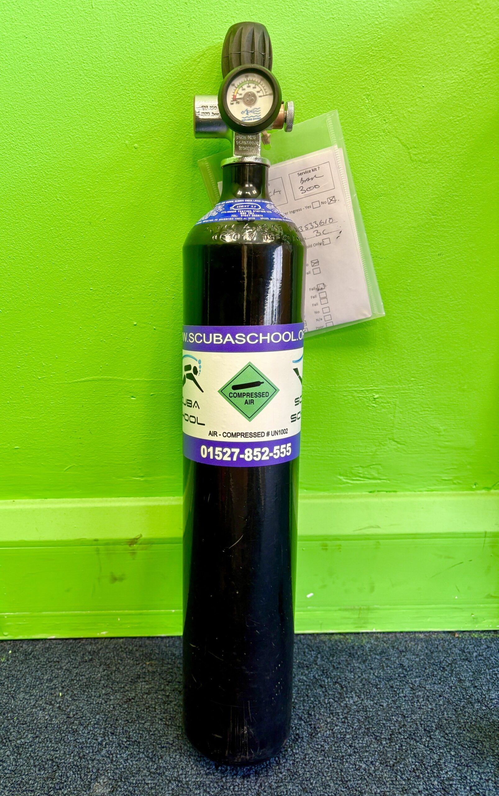 3L Steel 300 Bar Gun Cylinder with New Test Certificate CRC245 Really Good Condition